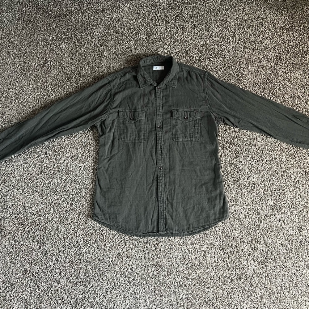 Rowan Dark Green Casual Button Down Shirt